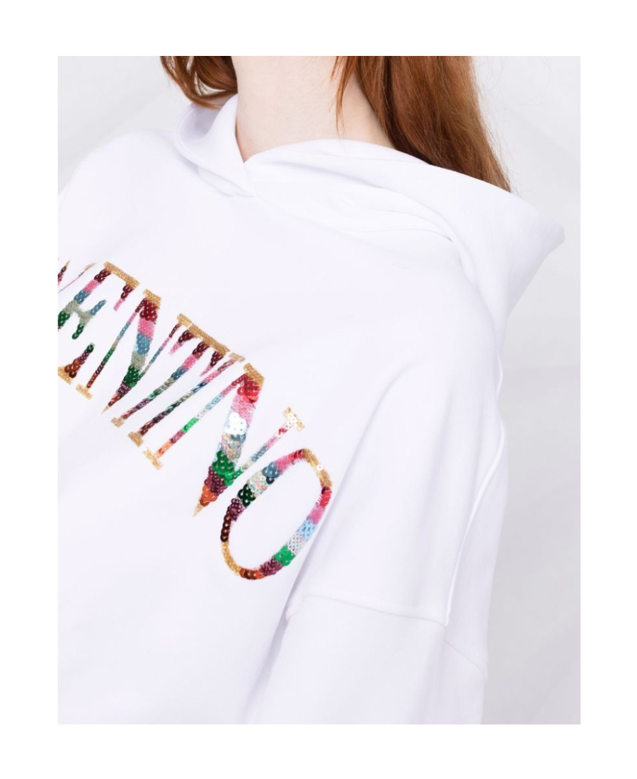 Valentino Logo Rope Hooded Sweater In White