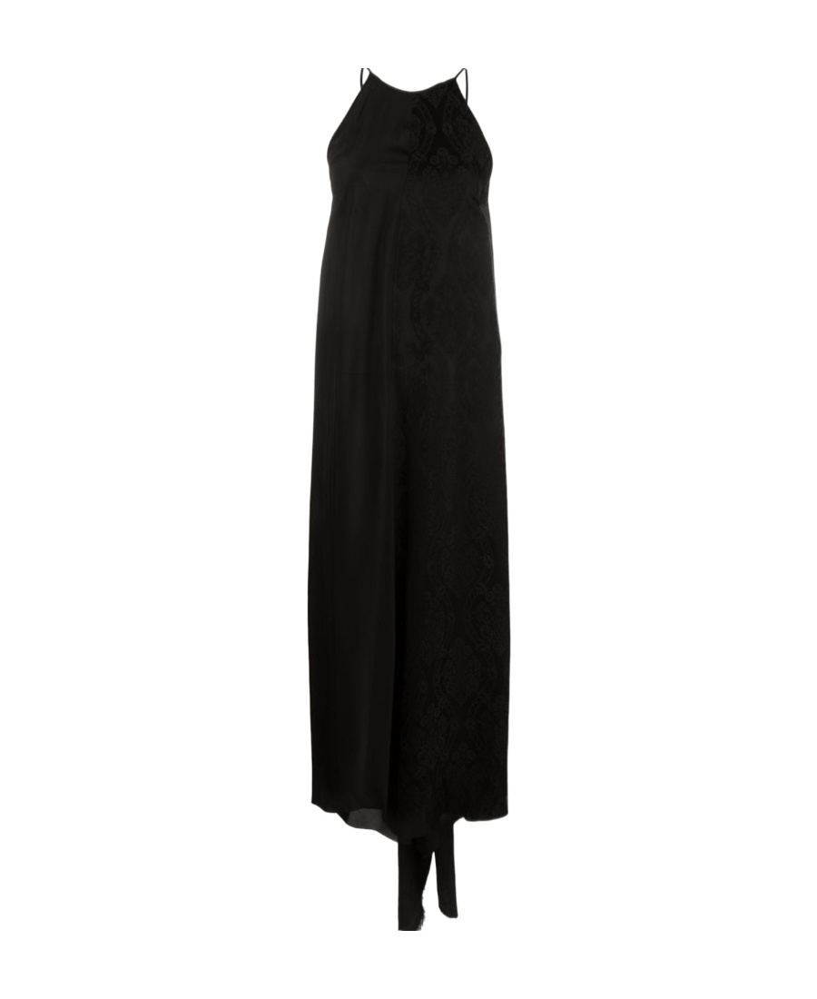 UMA WANG ADORE DRAPED PATTERNED-JACQUARD MIDI DRESS