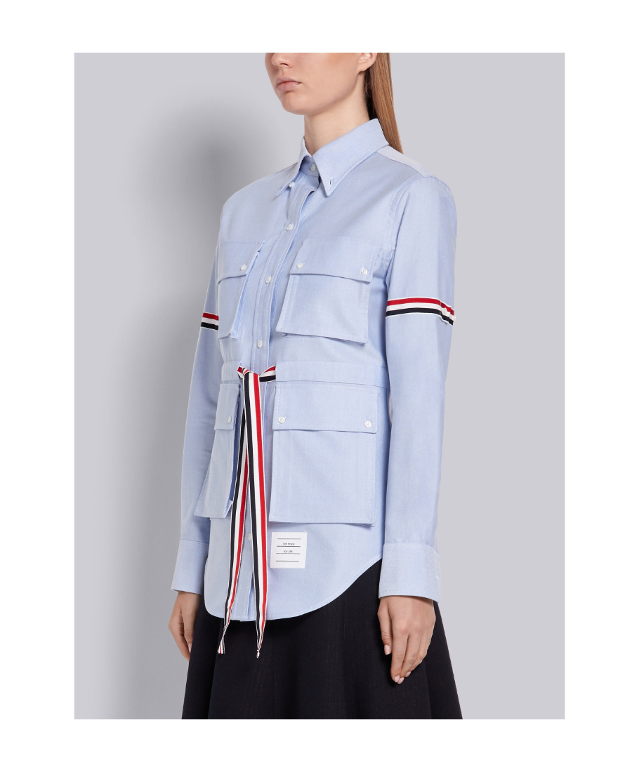 THOM BROWNE FOUR-POCKET GROSGRAIN BAND OXFORD SHIRT