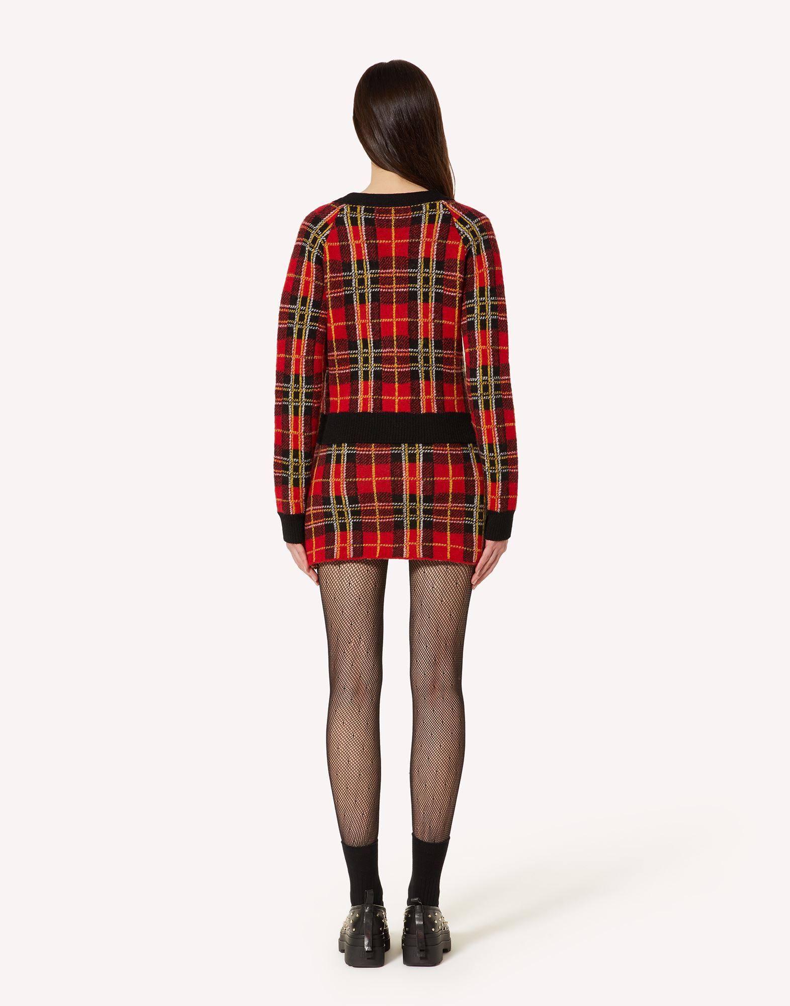 Red Valentino Plaid Mini Skirt In Multicolor