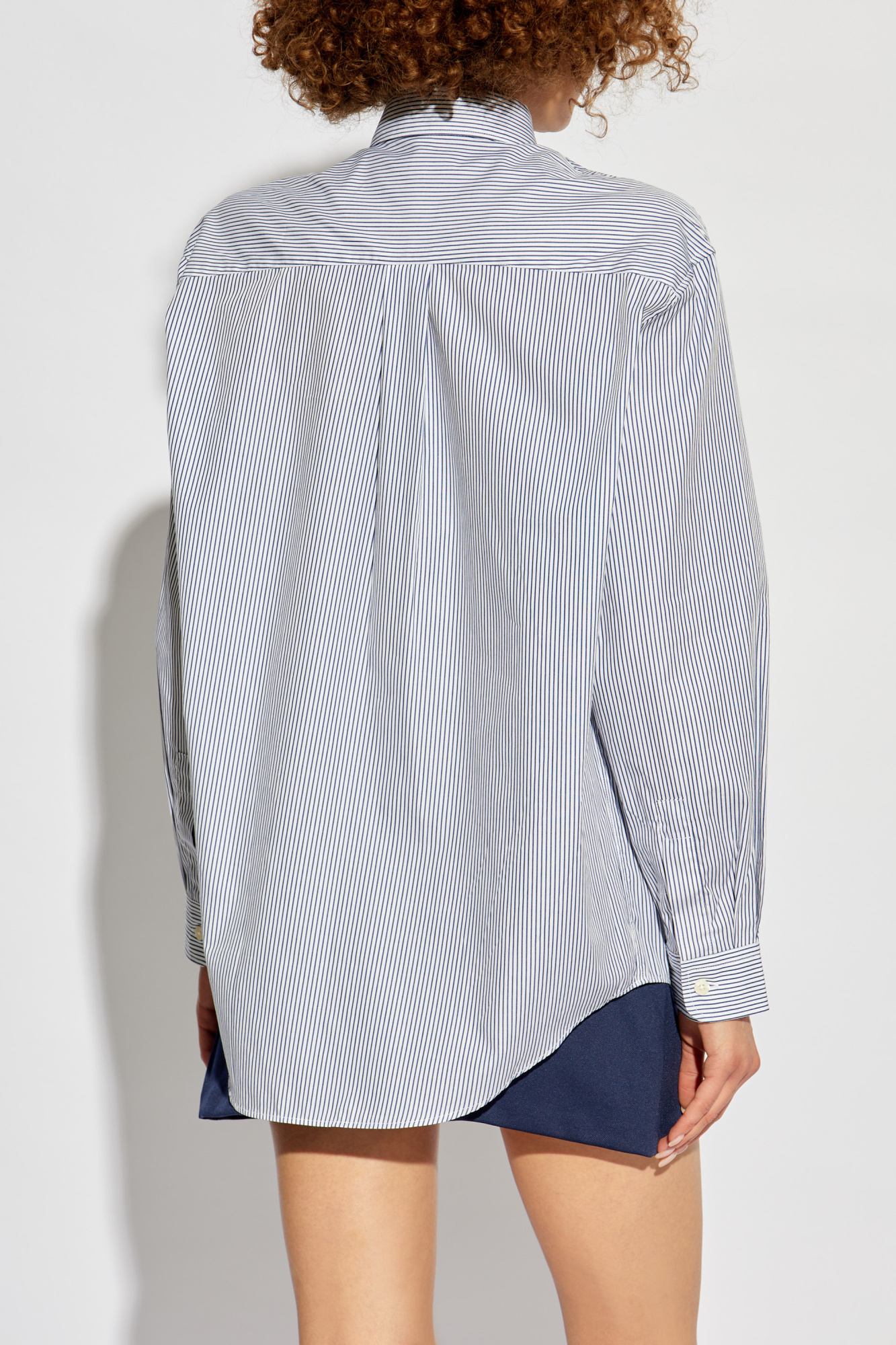 Sporty And Rich Sporty Rich Striped Logo-embroidered Shirt In Green