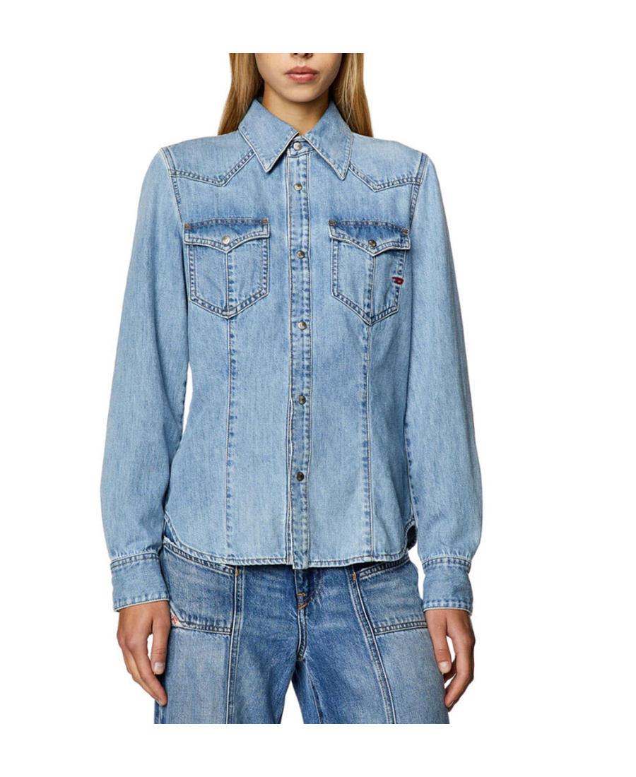 Diesel De-waves Denim Shirt In Blue