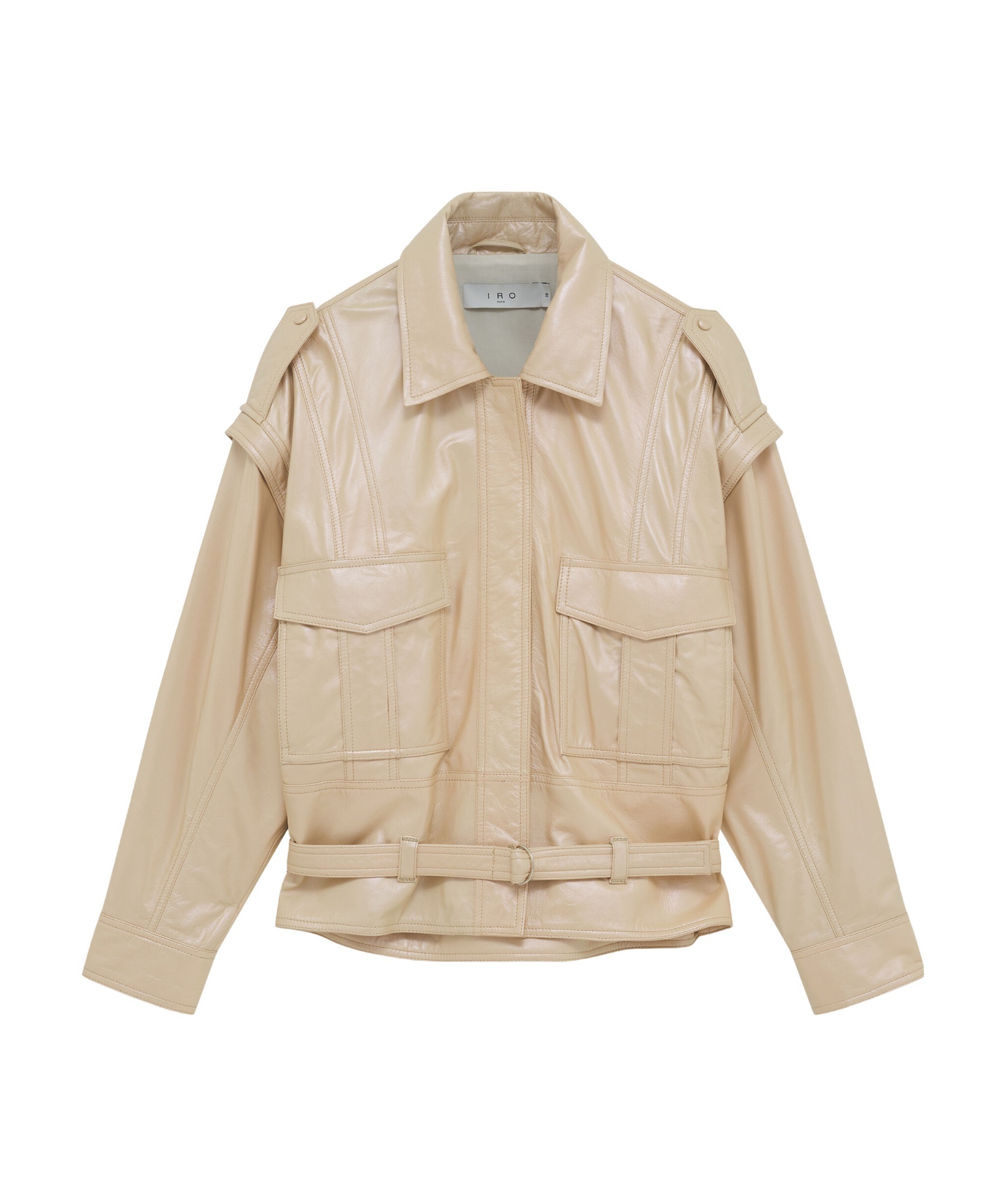 Iro Oversized Leather Jacket In Nude