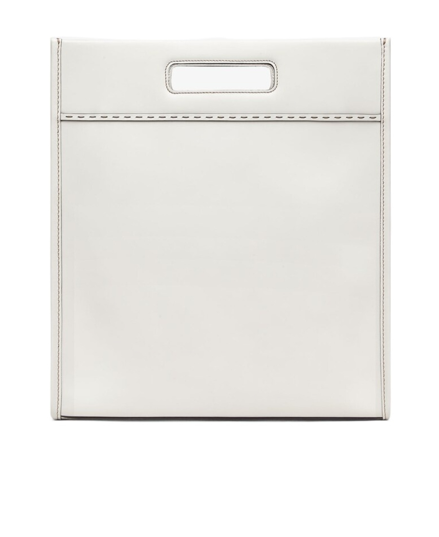 Fendi N-s Embossed Logo Tote Bag In Gray