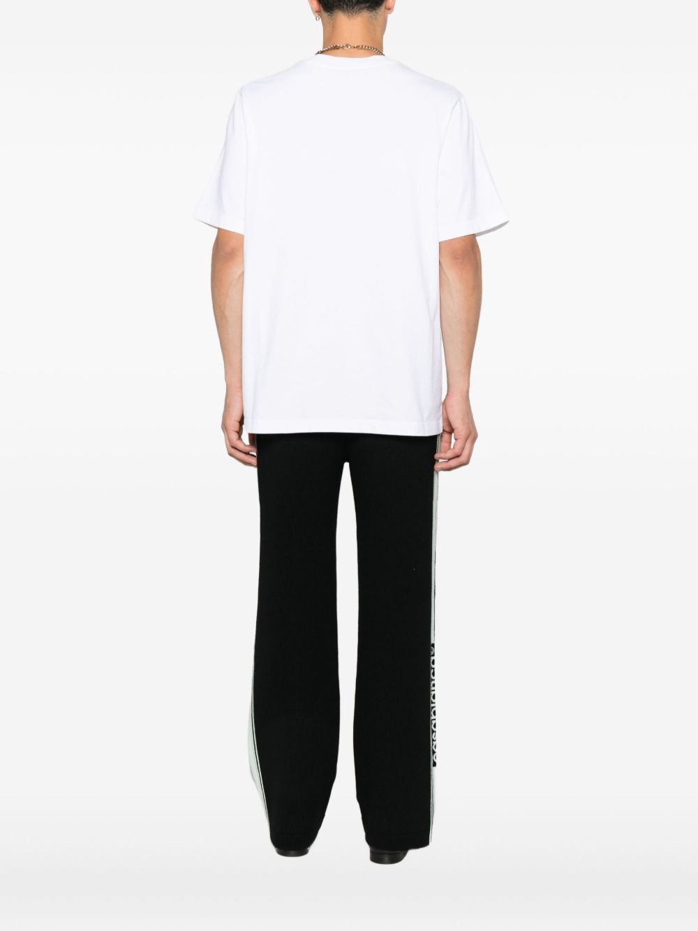 Casablanca White Cotton Short-sleeved T-shirt With Graphic Print In Gray