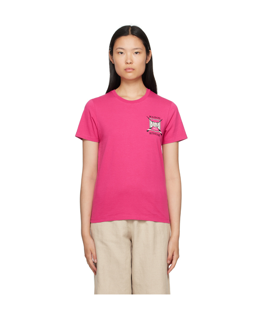MAISON KITSUNÉ LOGO-PRINT COTTON-WOOL T-SHIRT