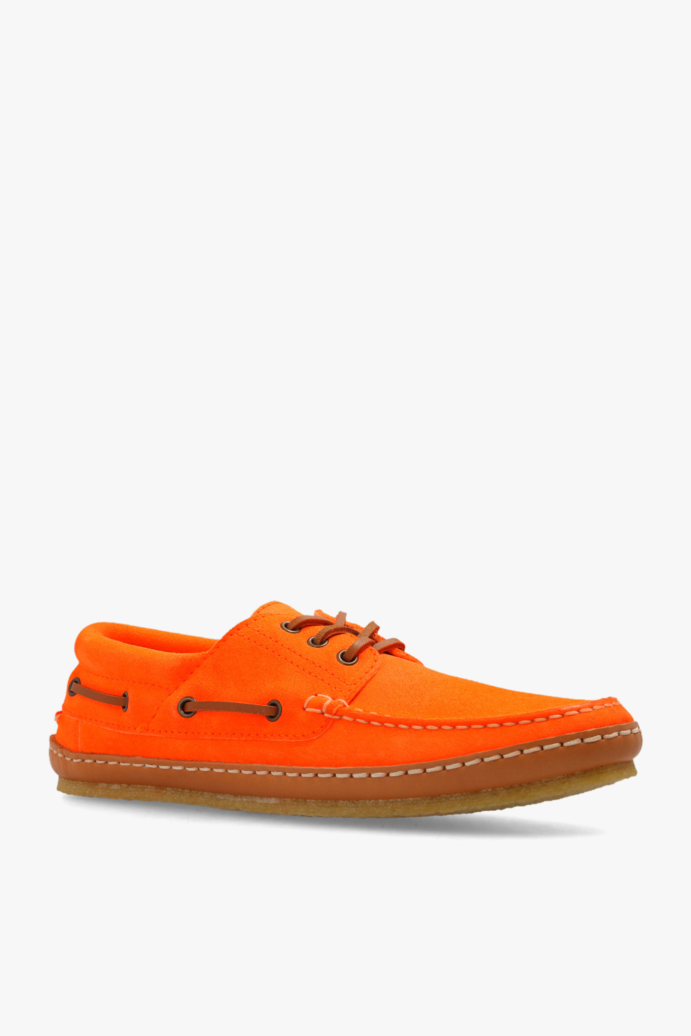 Saint Laurent Men's Fluo Suede Ashe Loafers In Red