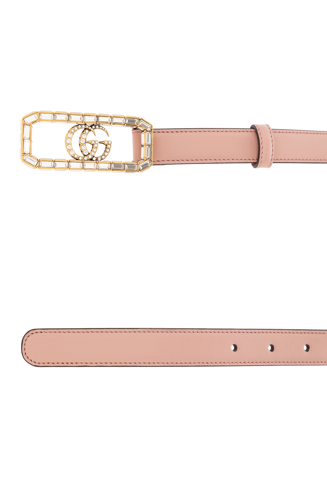 Gucci Double G Logo-buckle Belt In Pink