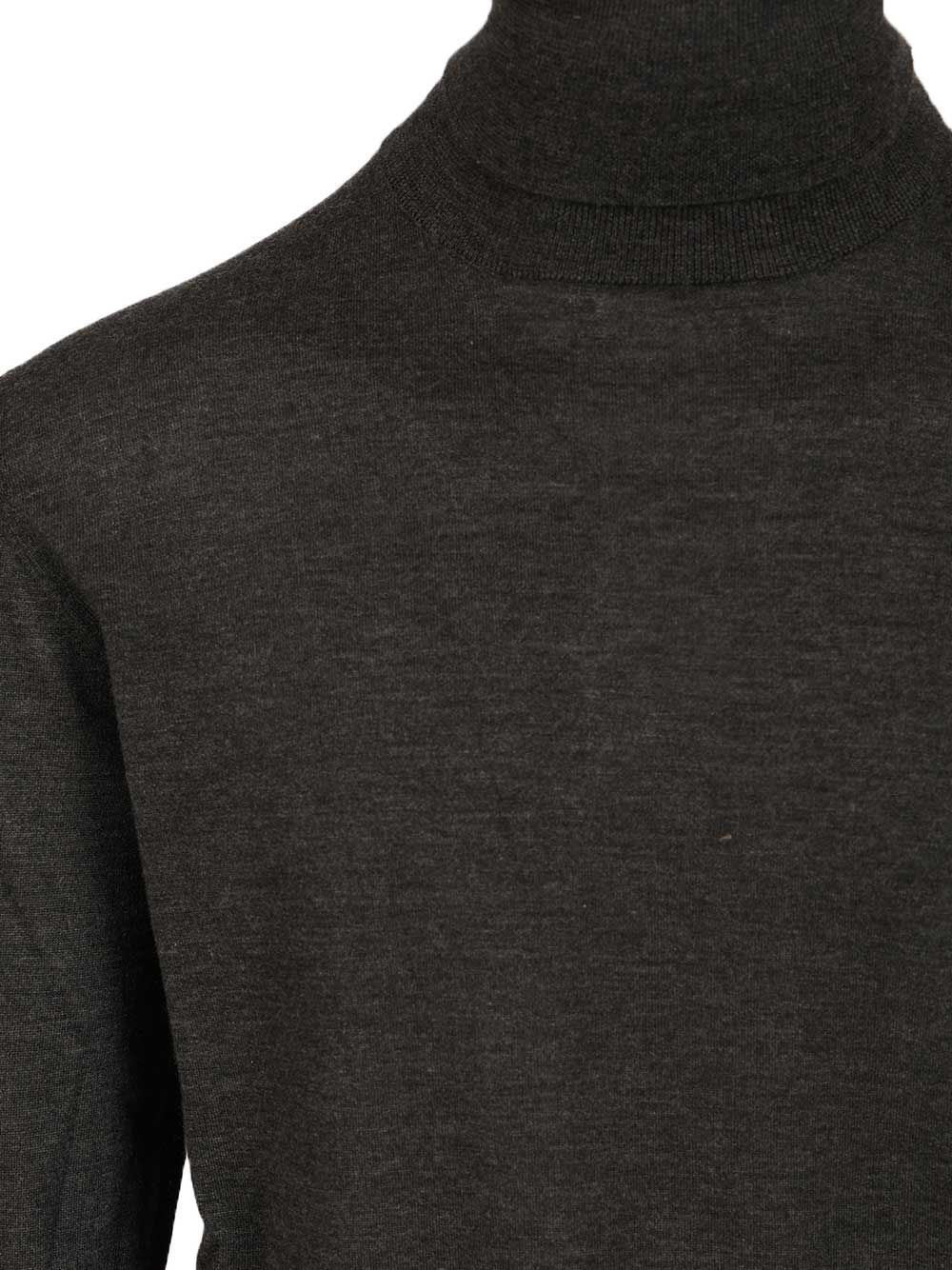 Dolce & Gabbana Cashmere Turtleneck Sweater Knitwear Grey In Black