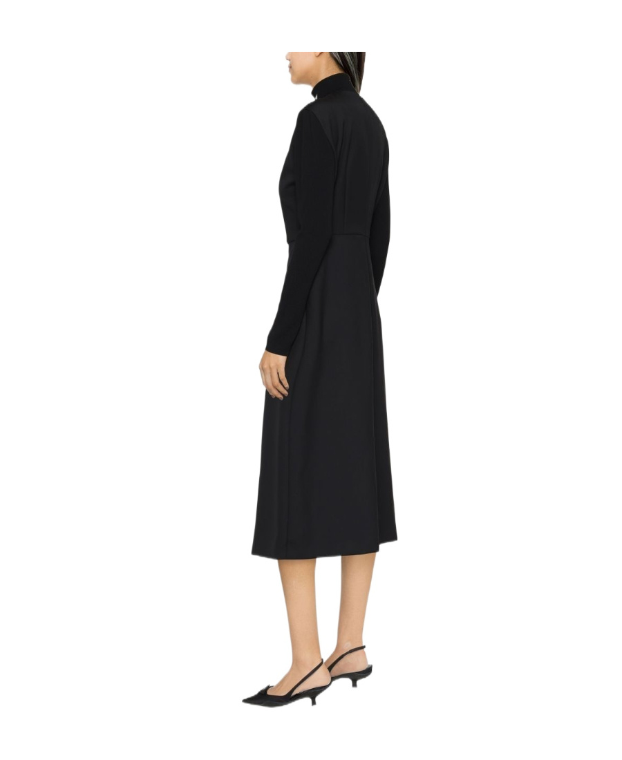 Prada Wool Long Sleeved Dress In Black