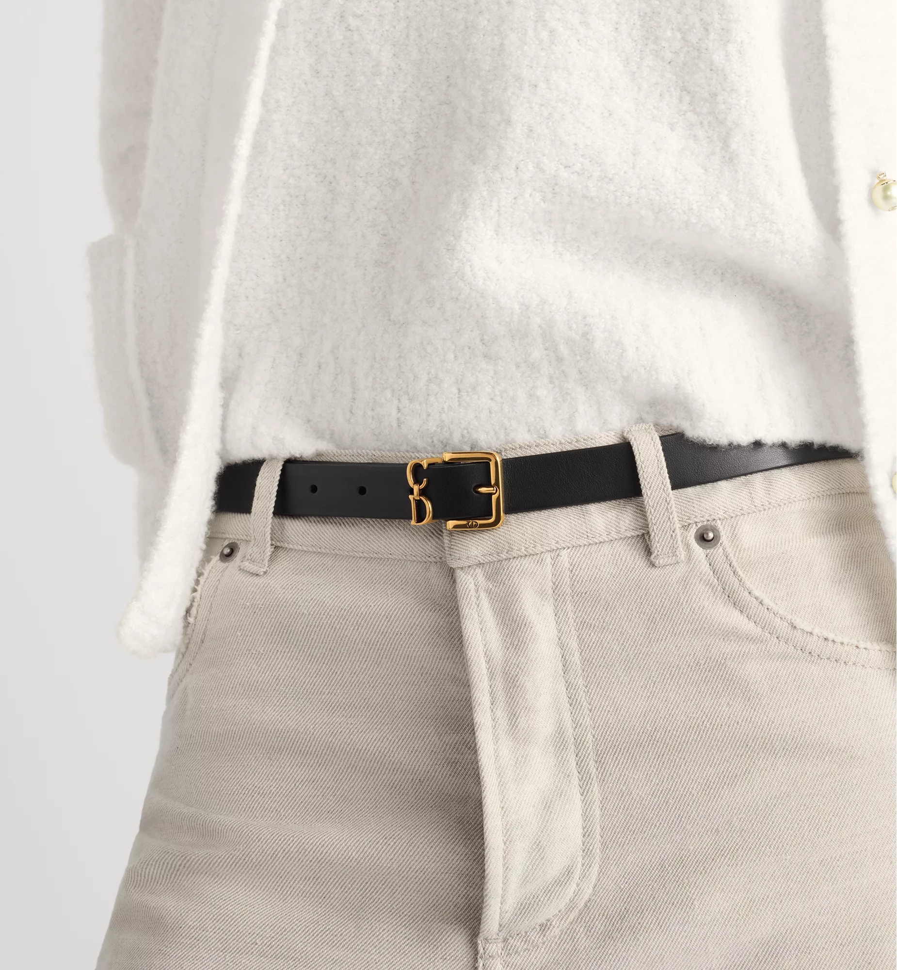 Dior Saddle Loop Belt In Black