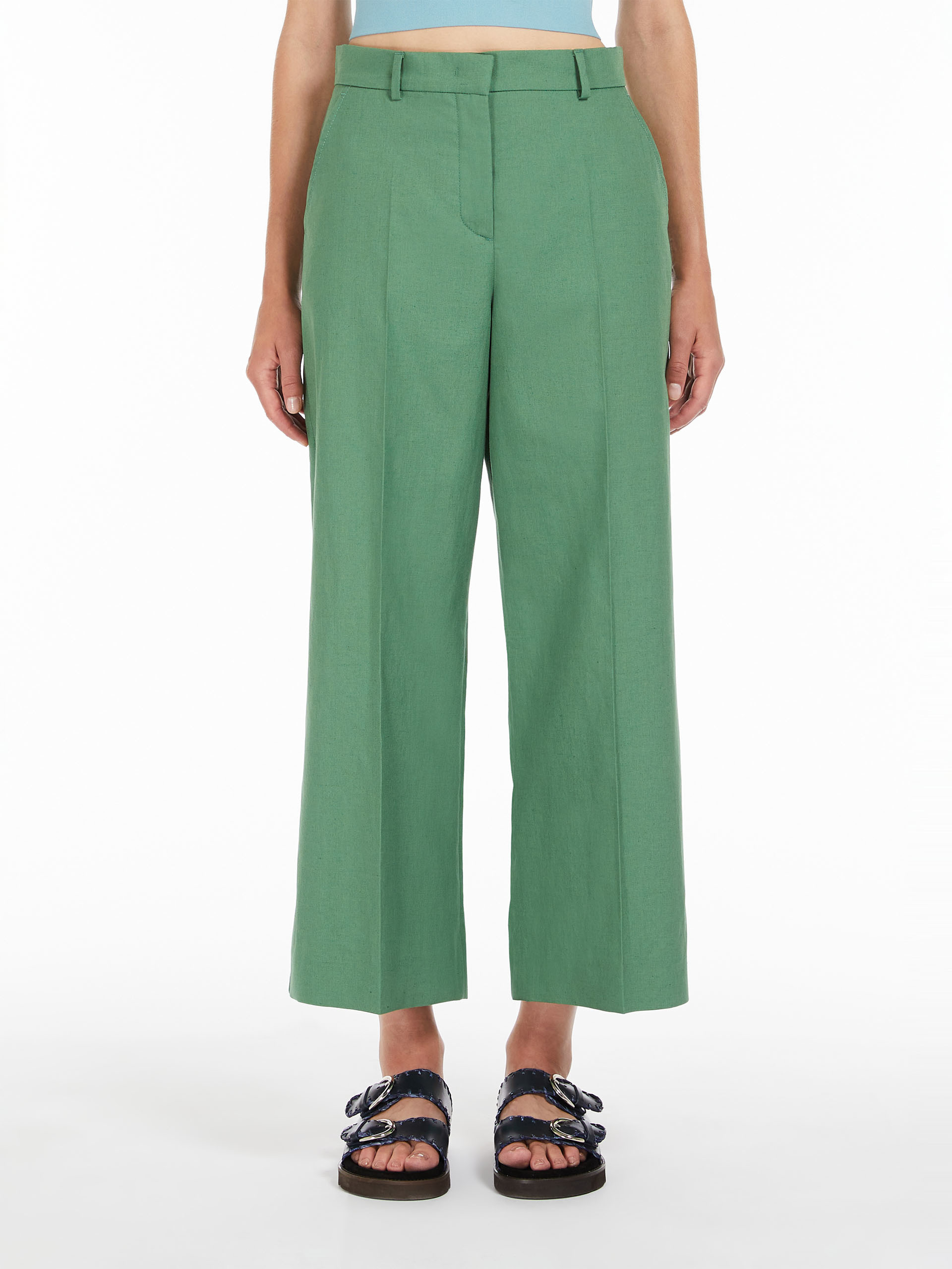 Weekend Max Mara "malizia Linen Nattè In Green