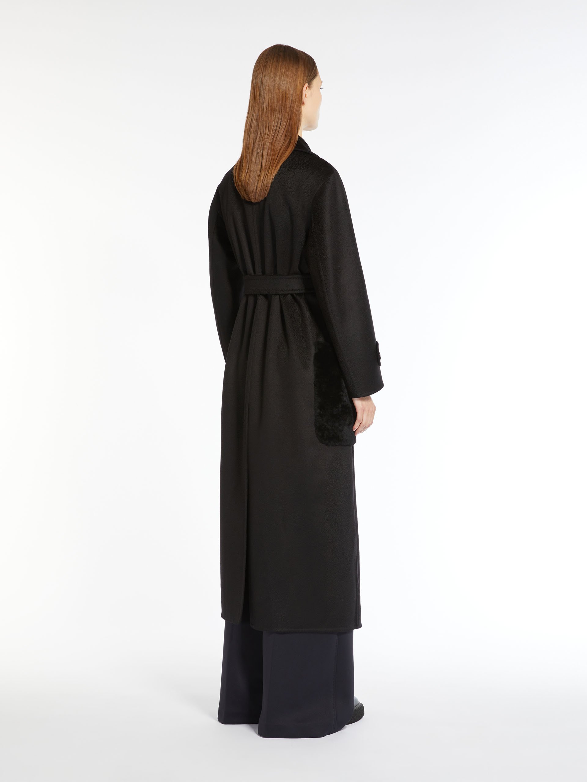 Max Mara Cashmere Robe Coat In Black