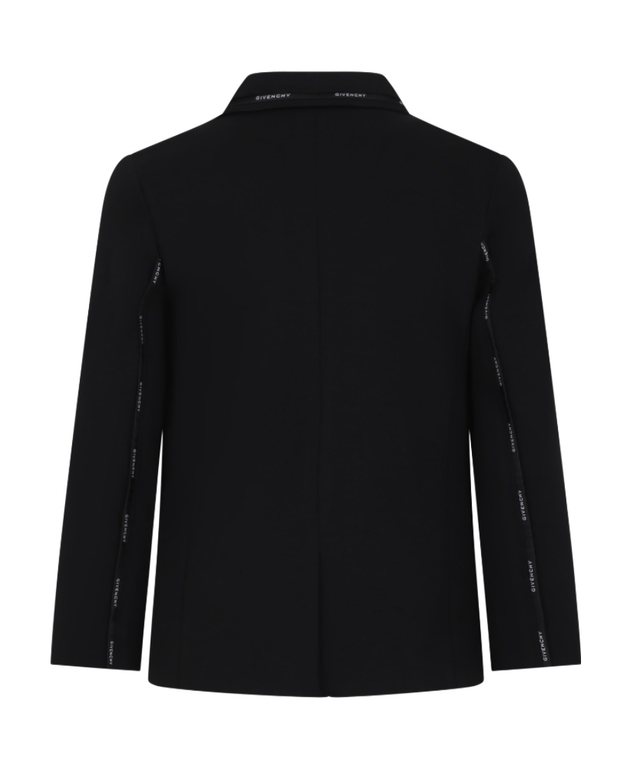 Givenchy Logo-trim Single-breasted Blazer In Black