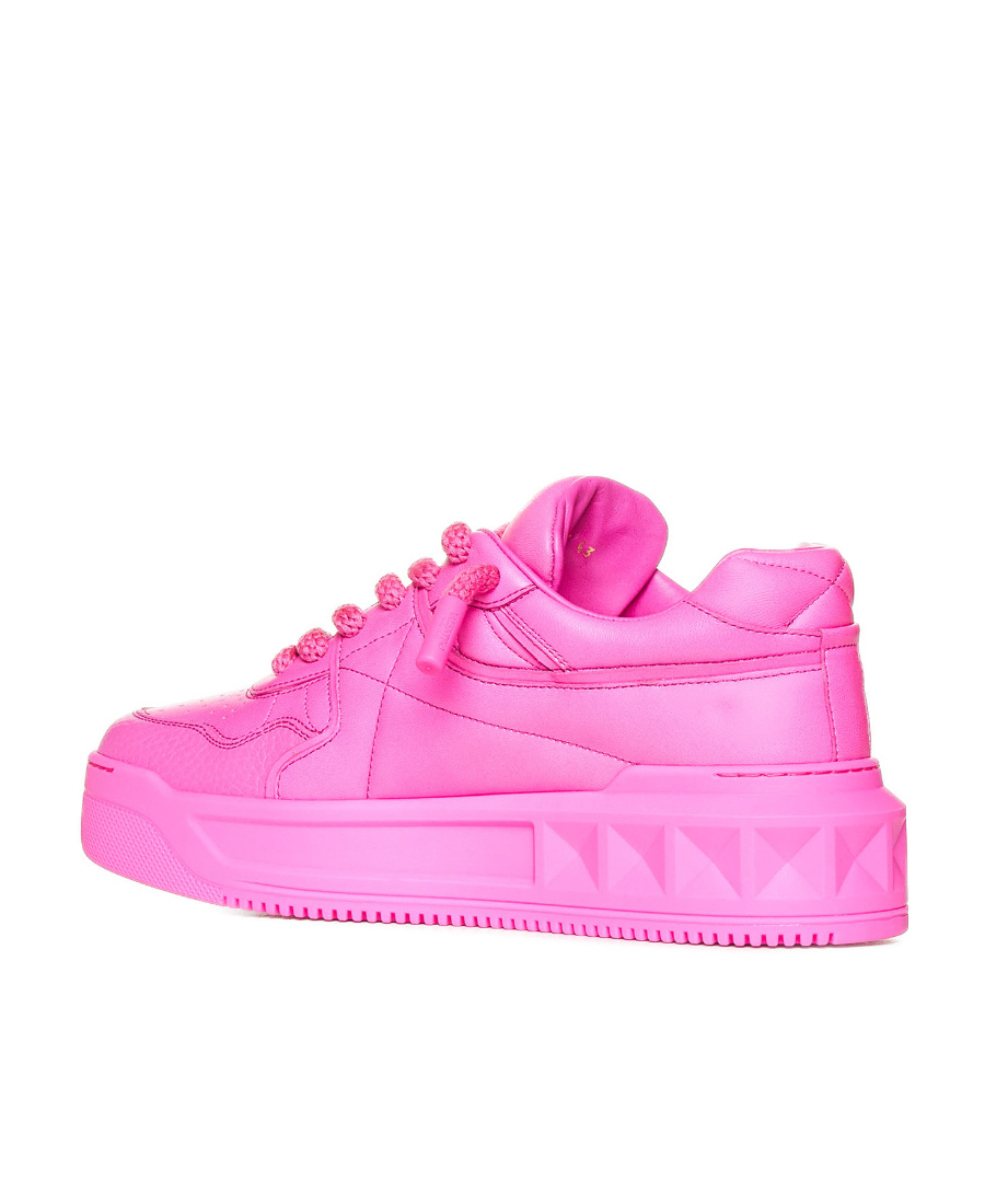 Valentino Garavani Man Sneakers Fuchsia Size 9 Leather In Pink