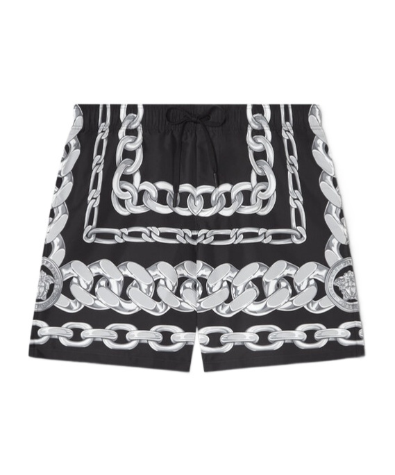 Versace Medusa Chains Swim Shorts In Black