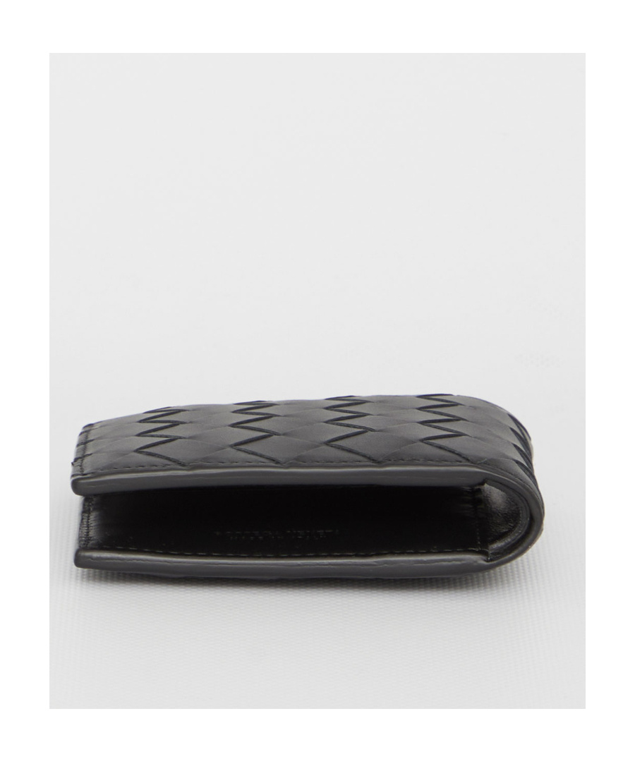 Bottega Veneta Intrecciato Bi-fold Leather Wallet In Black