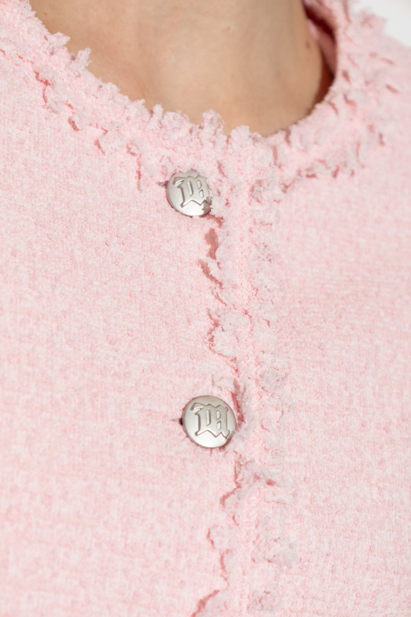 Misbhv Frayed-detailing Jacket In Pink