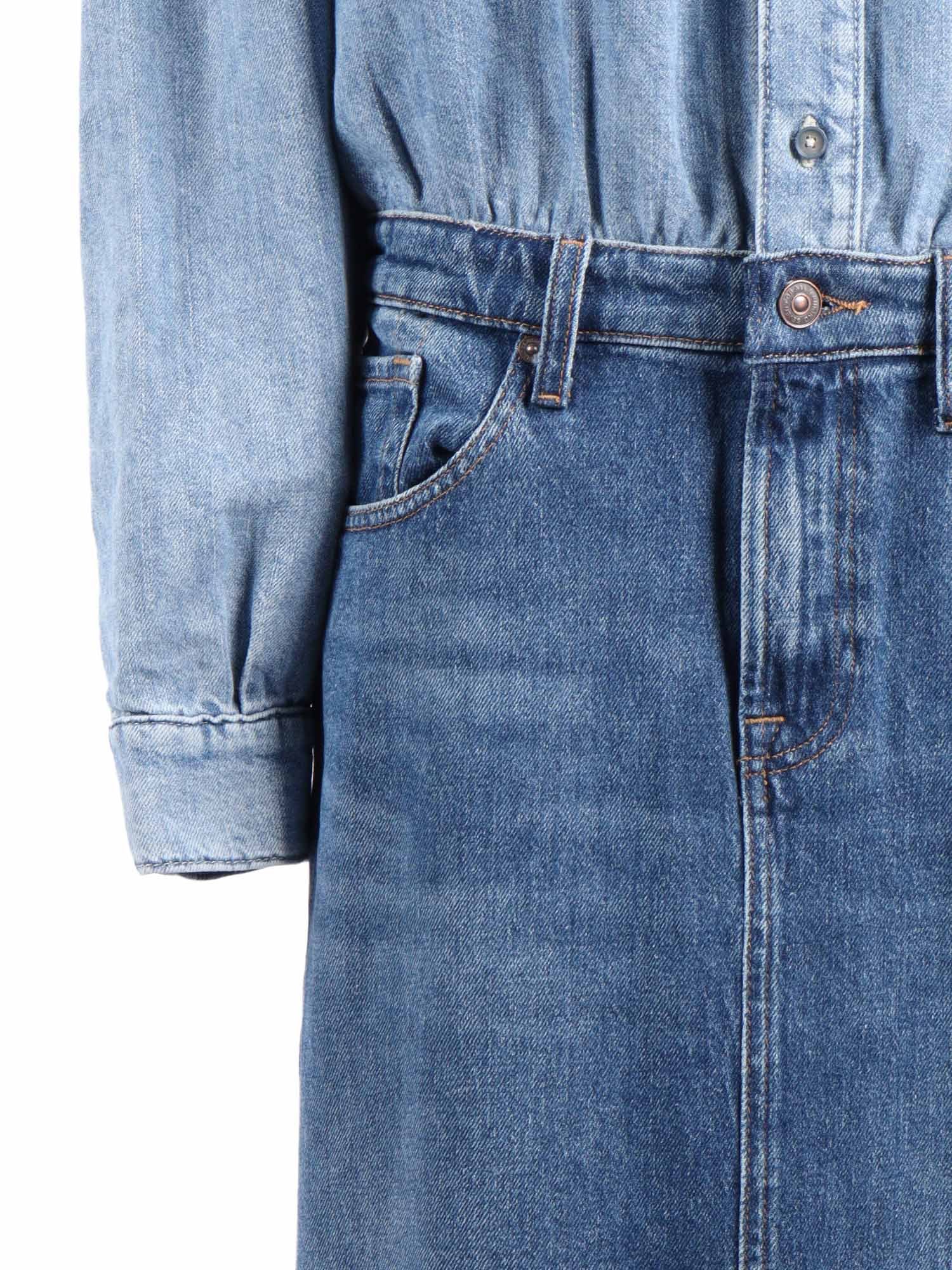 7 For All Mankind Buttoned Maxi Dress In Blue