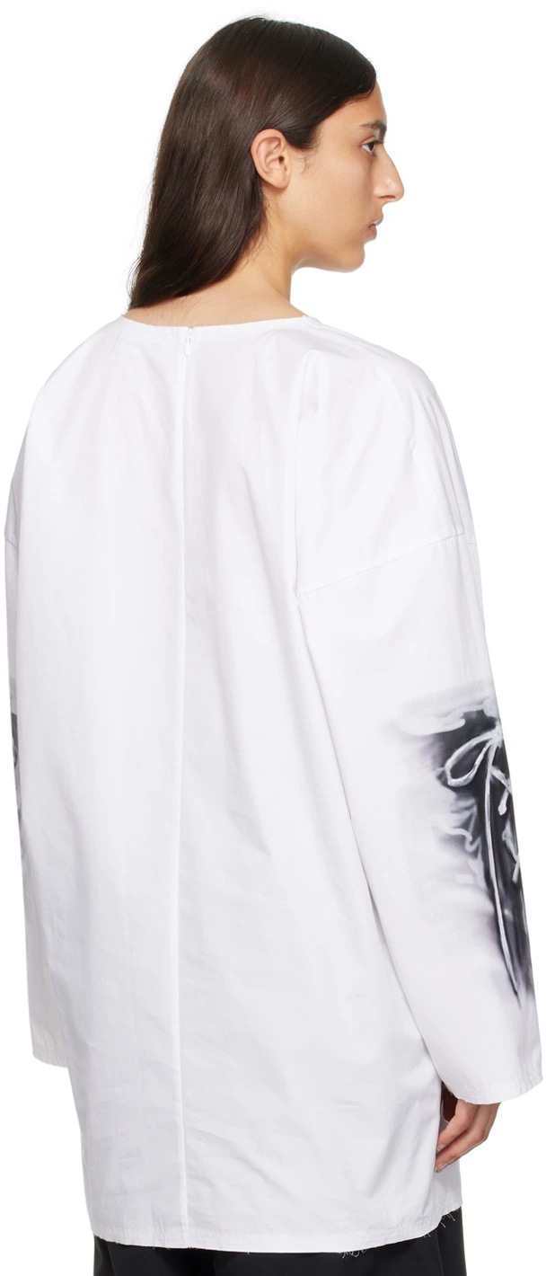 We11 Done Abstract-print Cotton Blouse In White