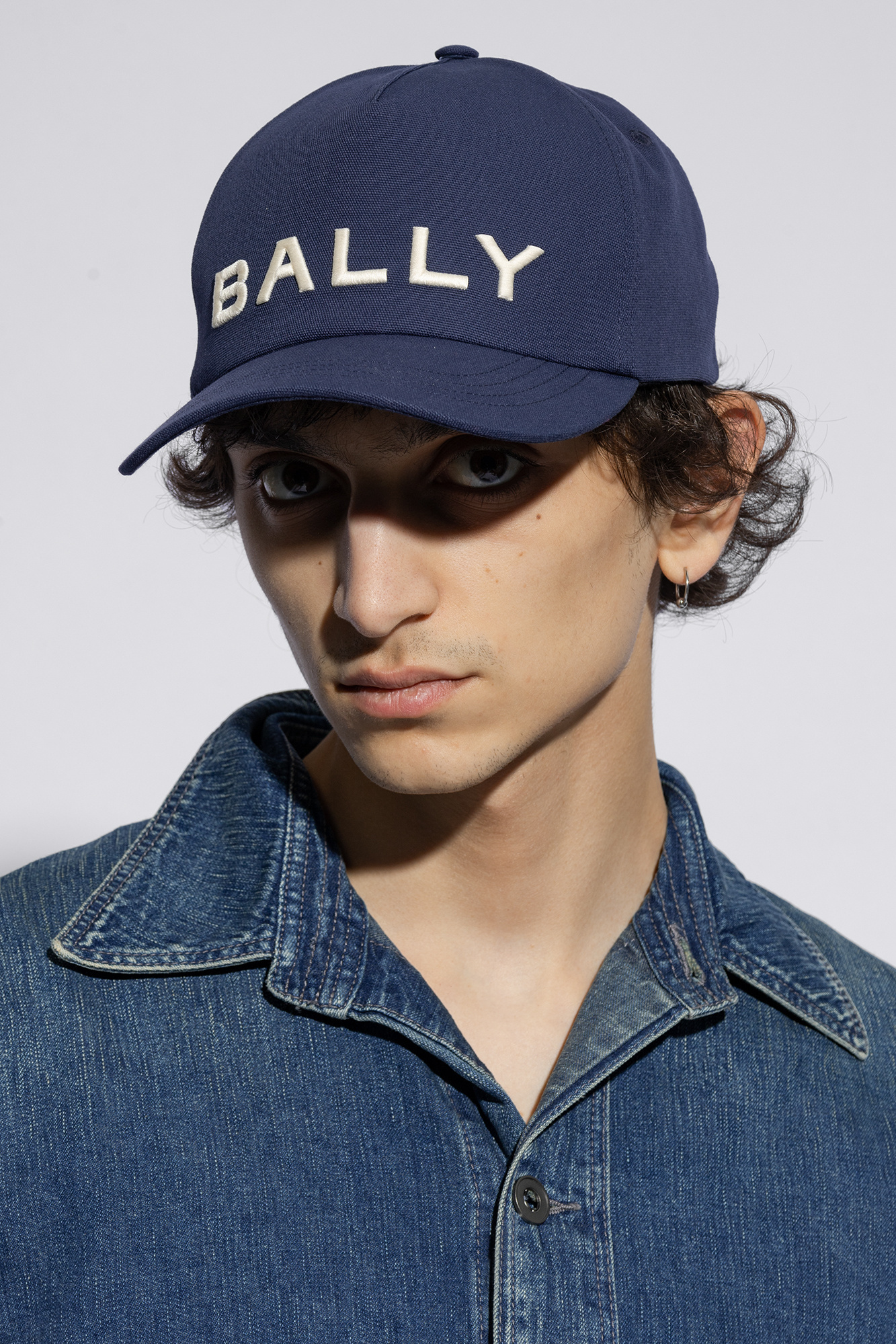 Bally Logo Embroidery Baseball Cap In Blue