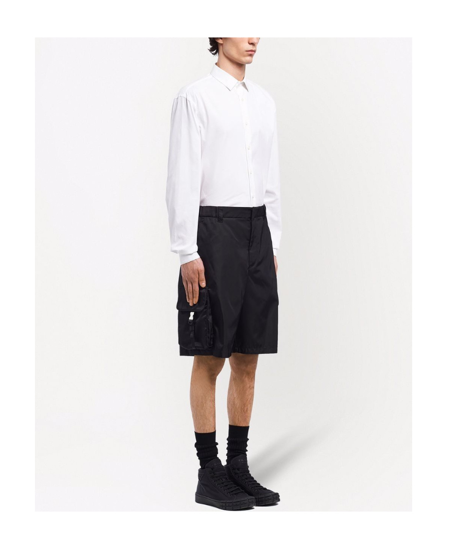 Prada Re-nylon Bermuda Shorts In Black