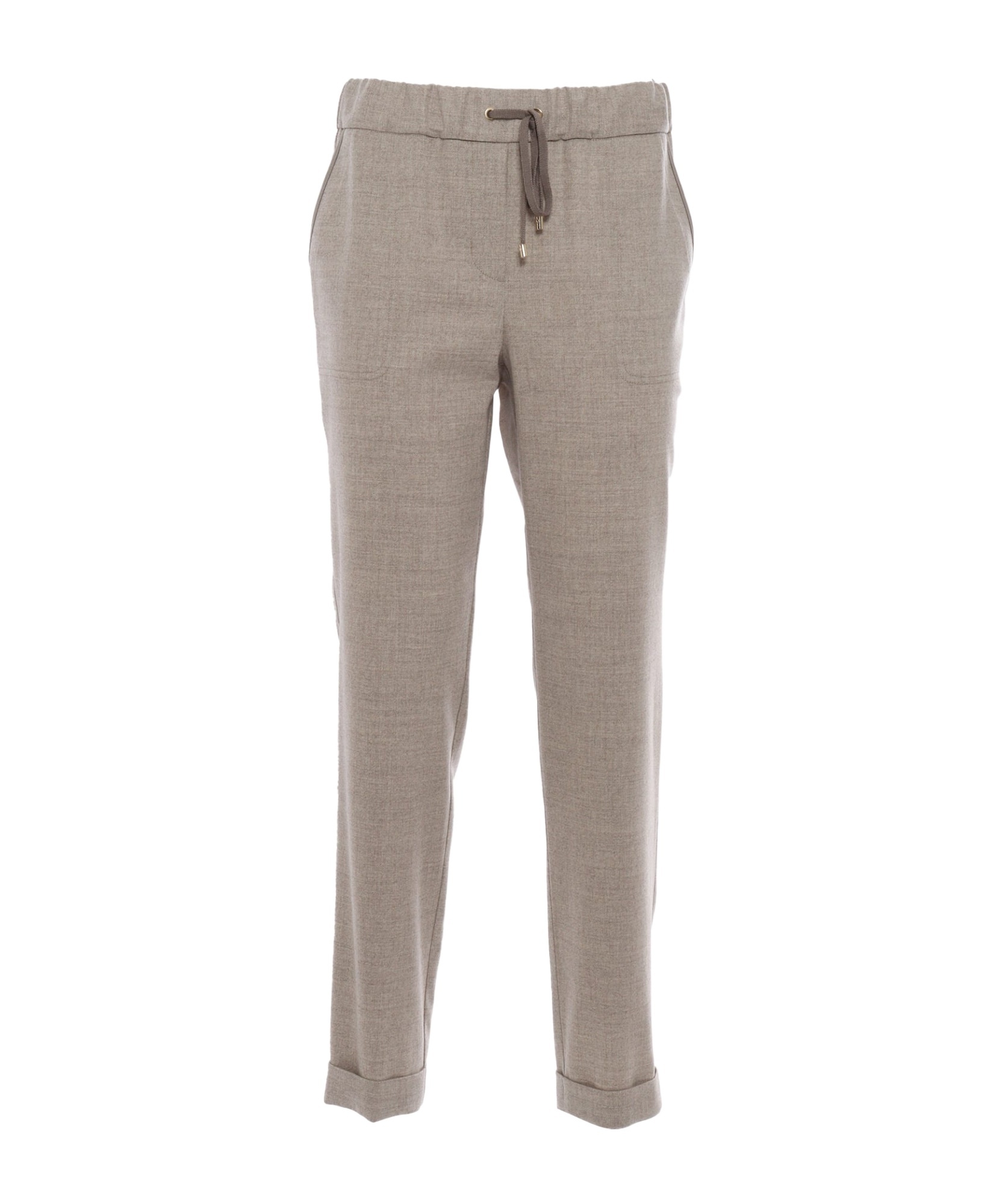 Lorena Antoniazzi Elastic Waist Casual Pants In Nude