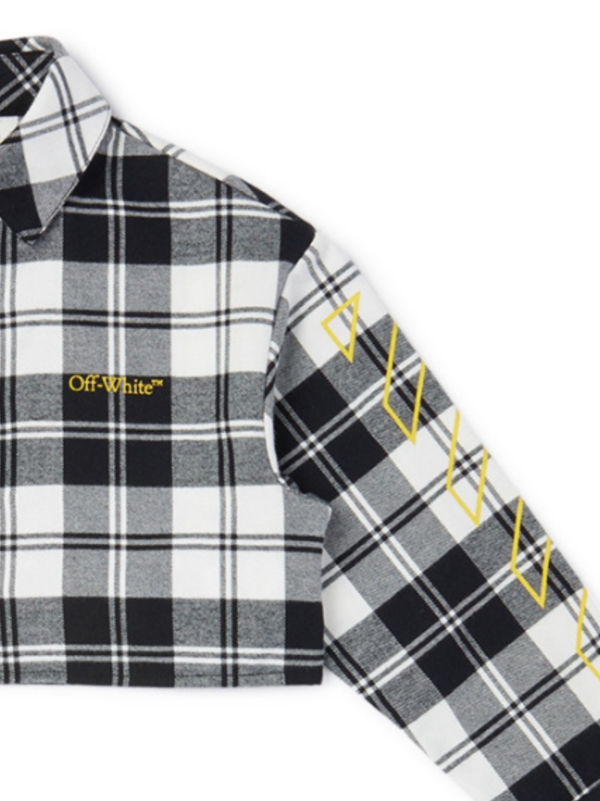 Off-white Checked Cropped Shirt In Gray