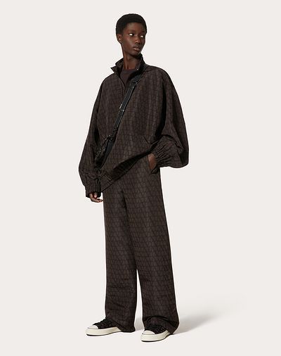 Valentino Cotton Joggers With Toile Iconographe Print In Black