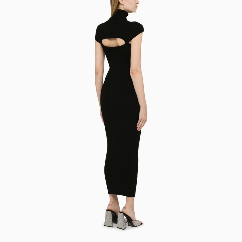 Attico Black Midi Dress In Black