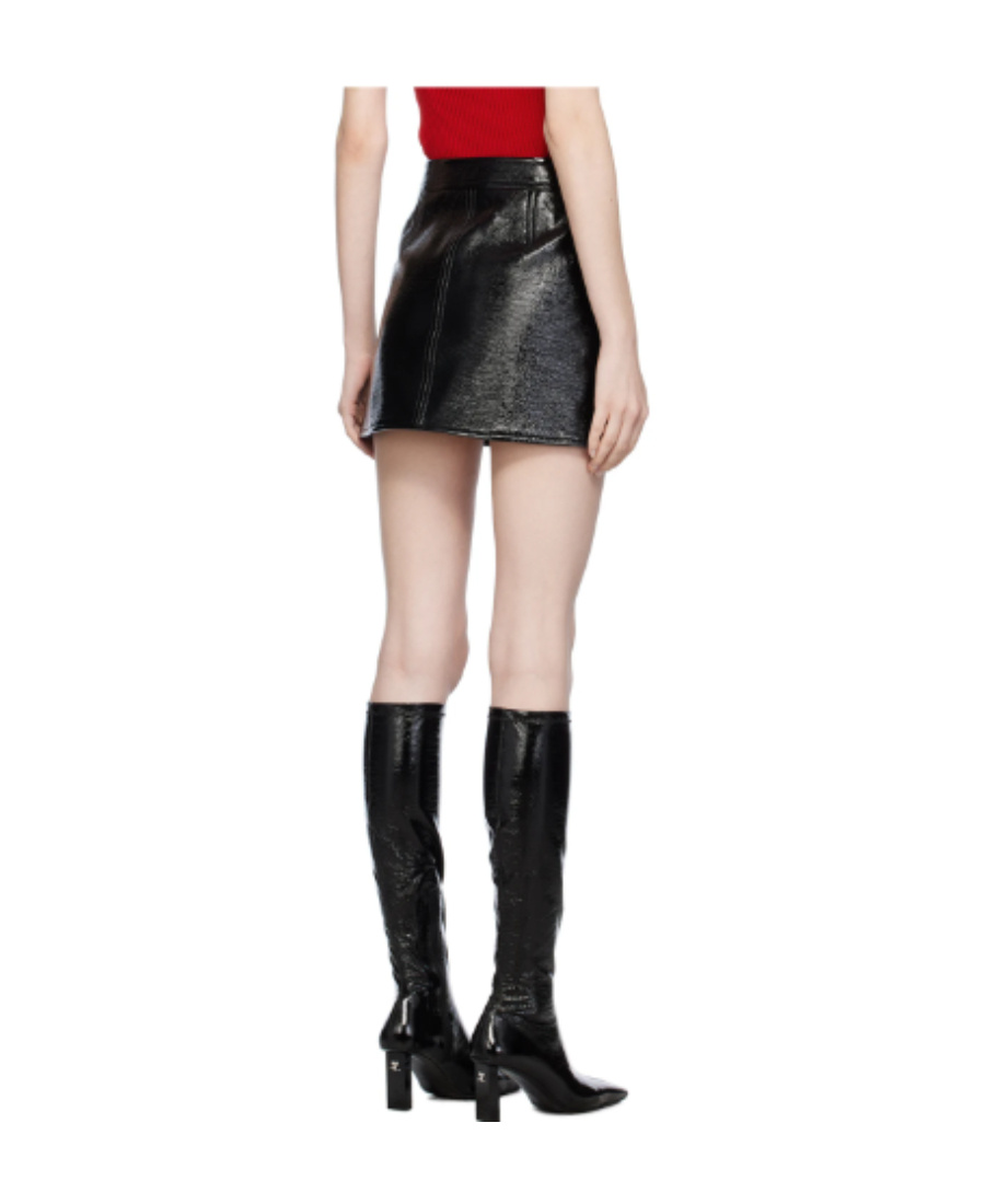 Courrèges Courreges Re-edition Vinyl Effect Mini Skirt Women In Black