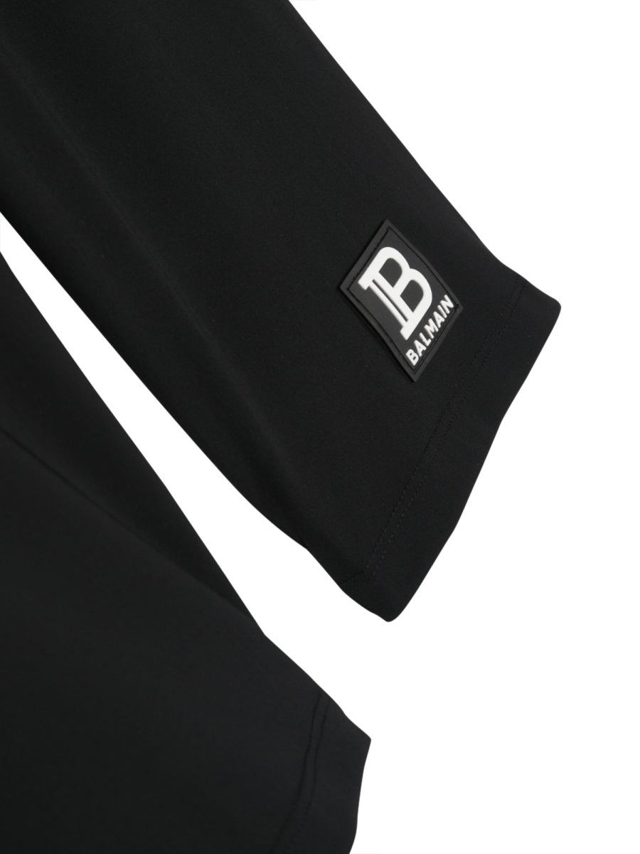 BALMAIN LOGO-WAISTBAND LEGGINGS 