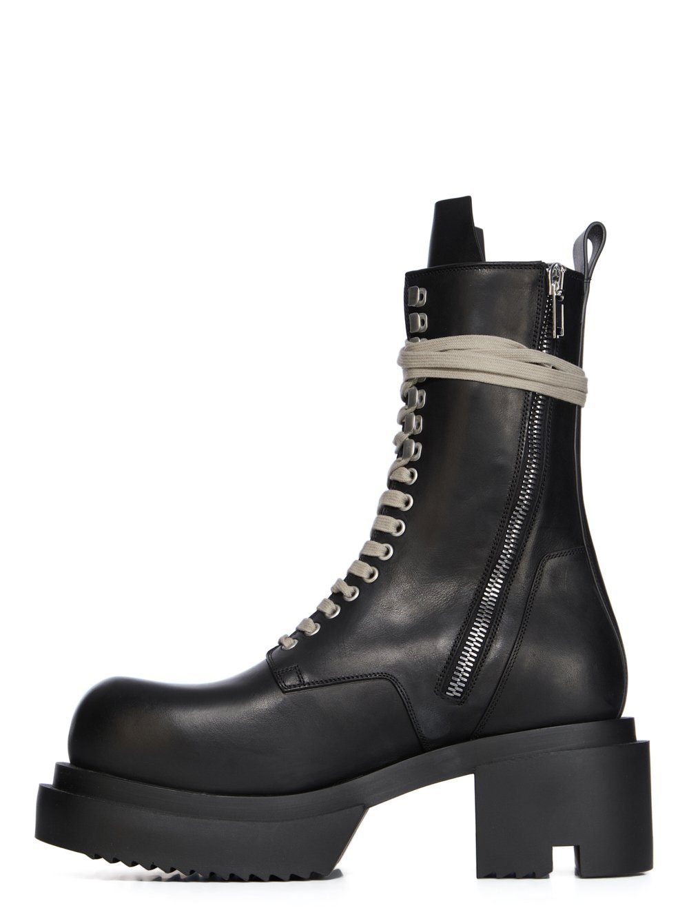 Rick Owens Laceup Bogun Boot In Black