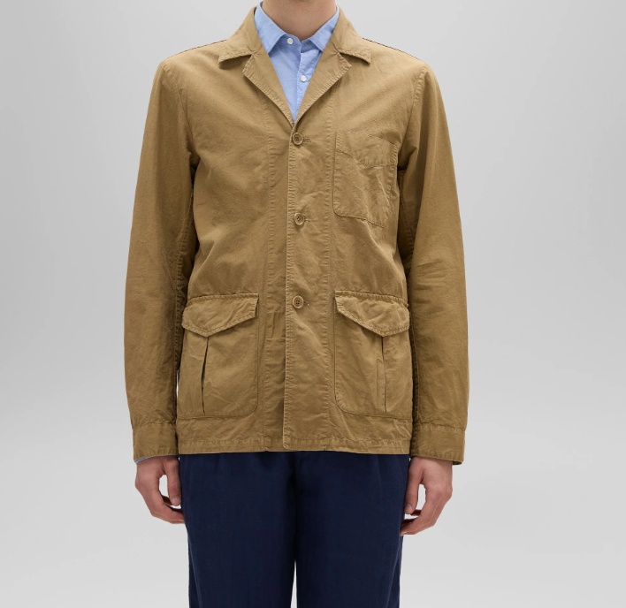 Aspesi Cotton And Linen Canvas Jacket In Soil