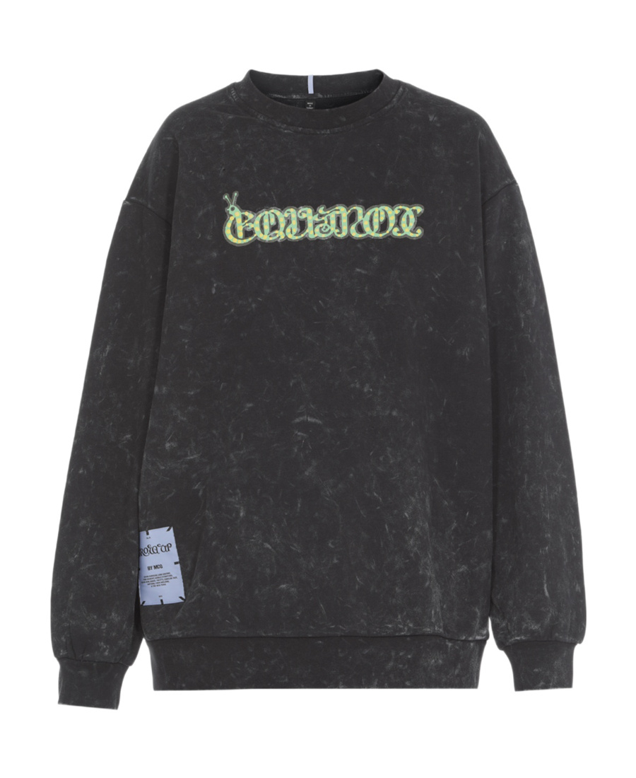Mcq By Alexander Mcqueen Tie-dyed Sweater With Round Neck In Black