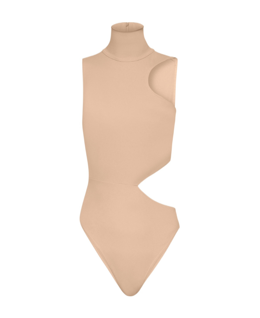 Wolford Warm Up Cut-out Bodysuit In Nude