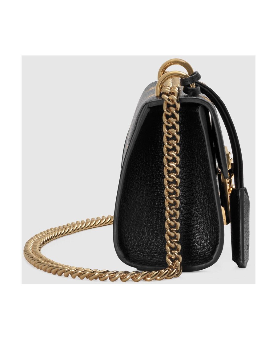 Gucci Padlock Bee Star Small Shoulder Bag In Black