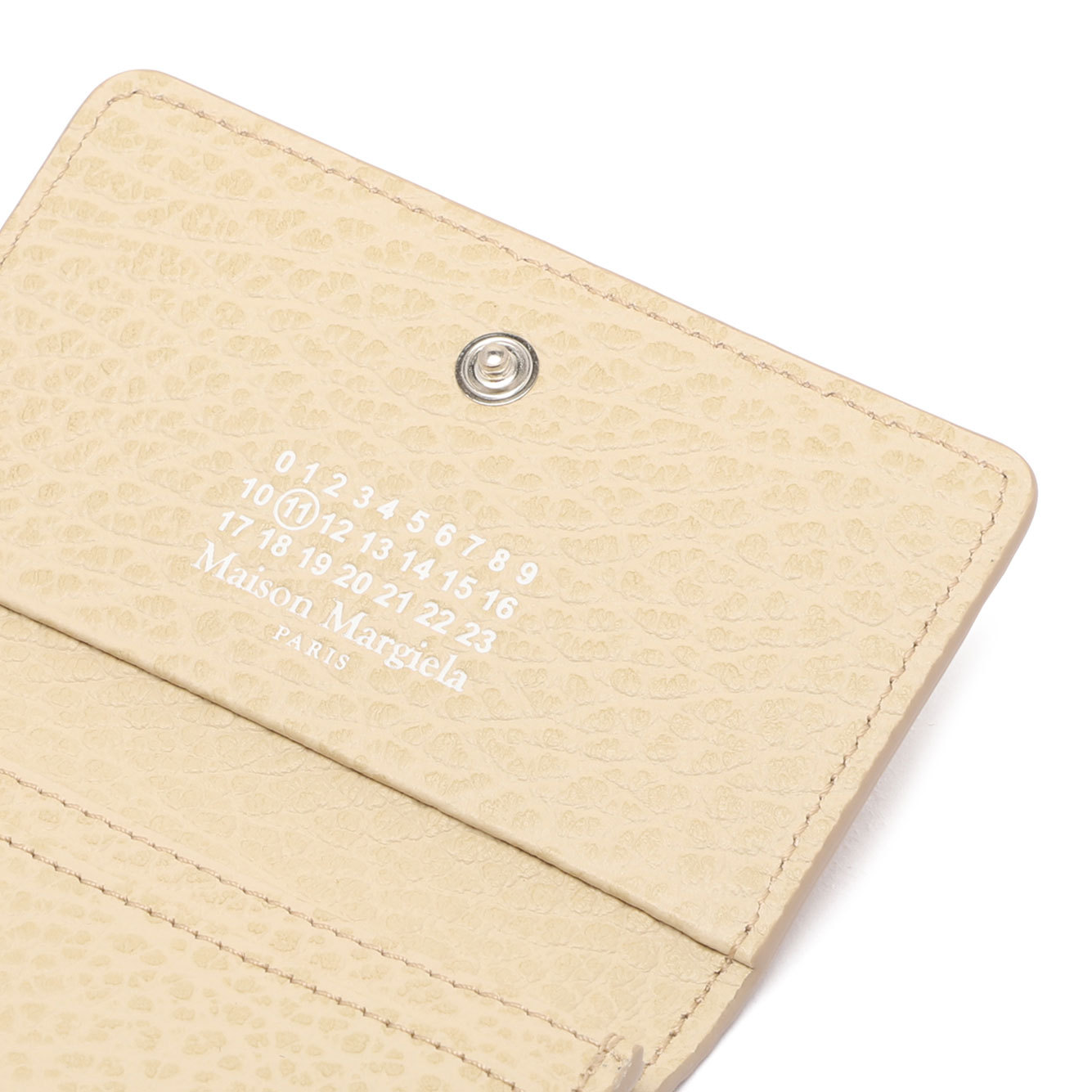 Maison Margiela Four-stitch Leather Card Holder In Nude