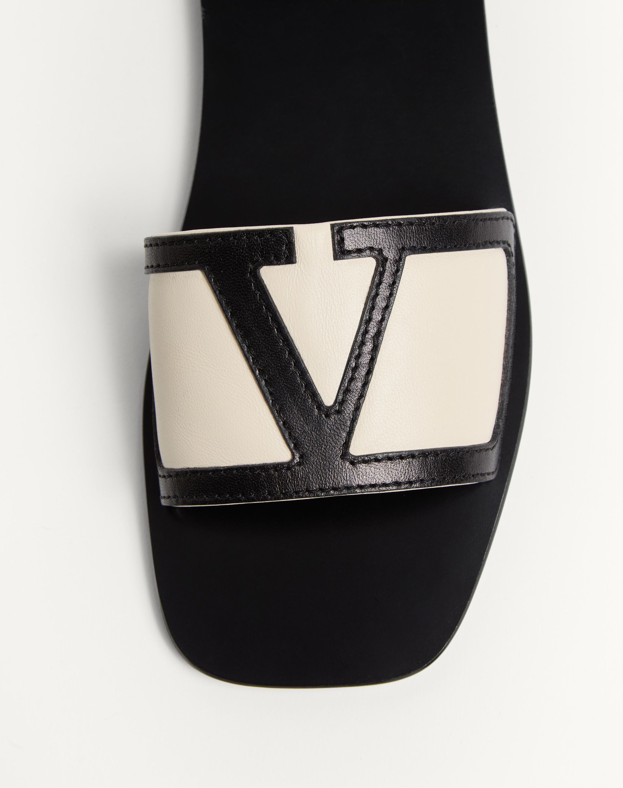 Shop Valentino Viva Superstar Slide Sandal In Nappa Leather In Black