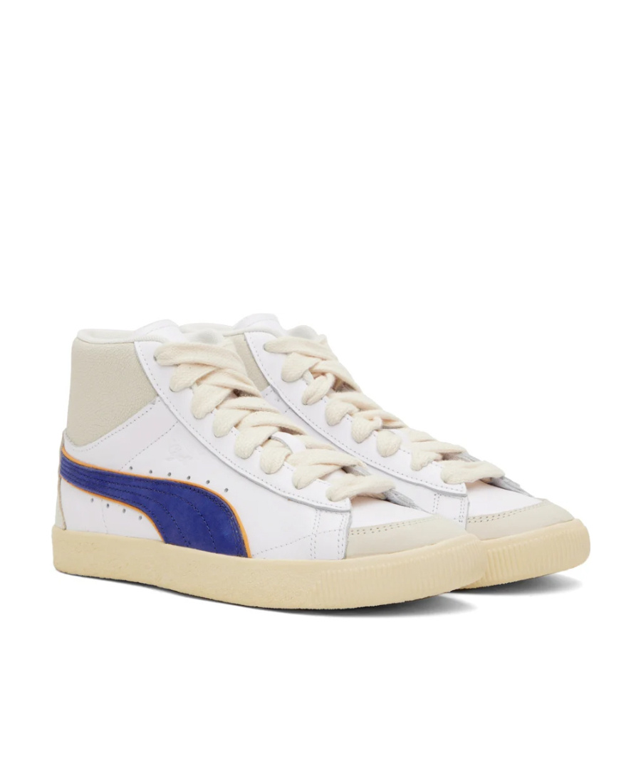 Rhude Rhuigi X Puma Logo Clyde High Upper Board Shoes In Nude