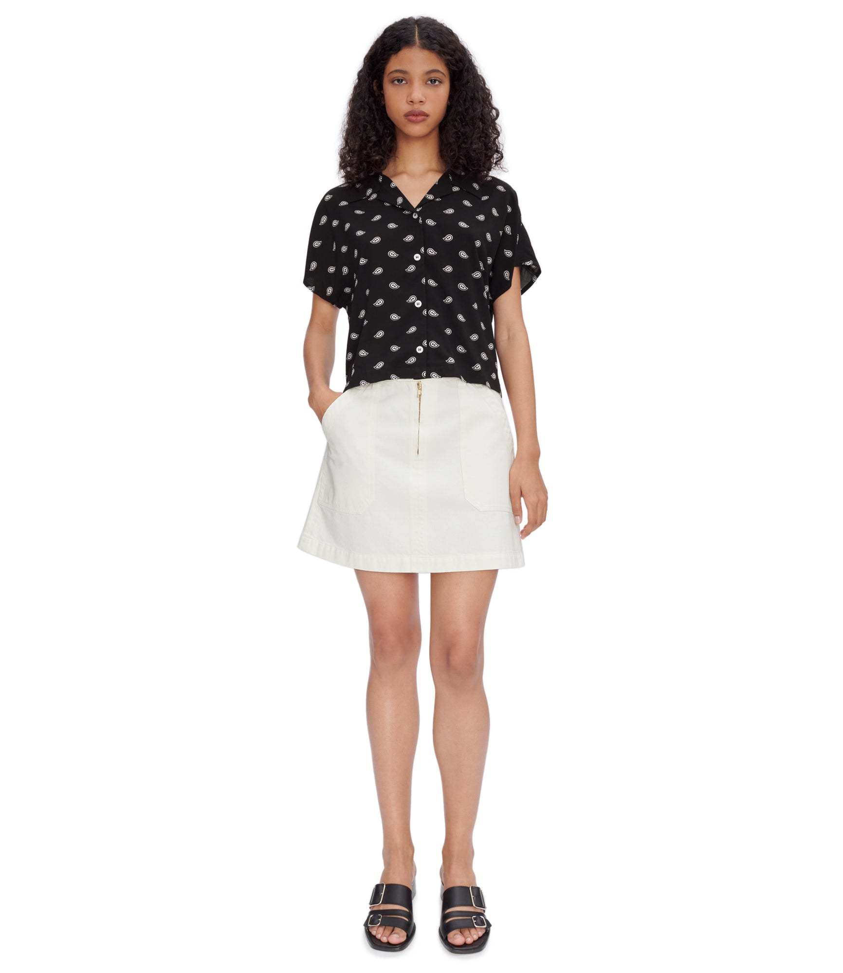 Apc Sarah Denim Mini Skirt In White