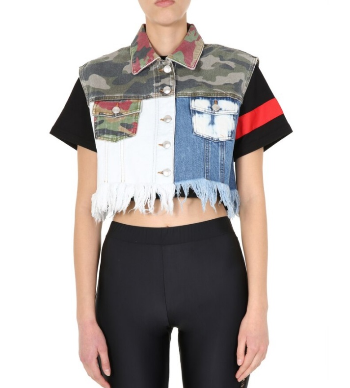 Gcds Patchwork Cropped Vest In Multicolor