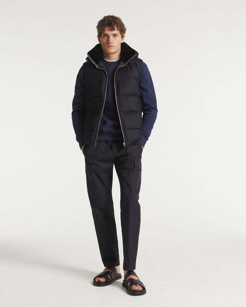 YVES SALOMON SLEEVELESS WOOL DOWN VEST
