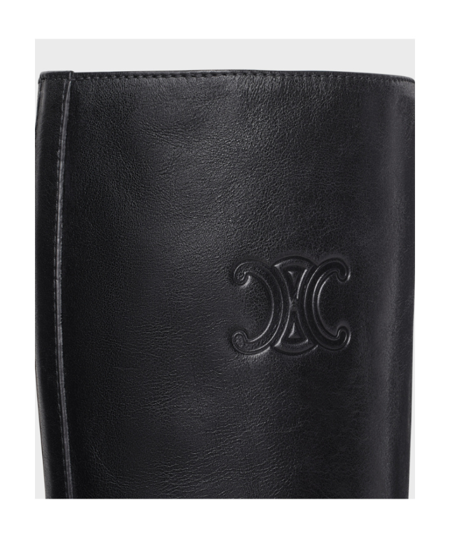 Celine Triomphe Large Zipper Boots In Black