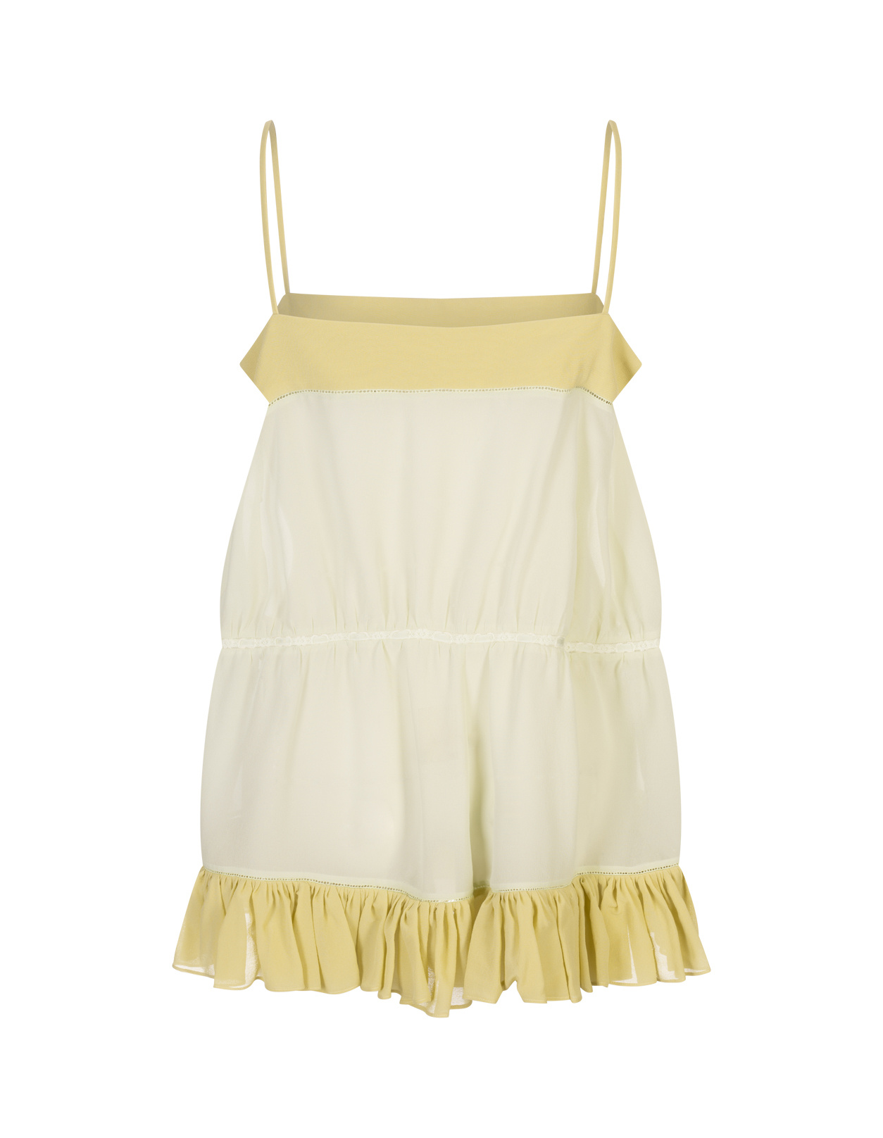 Chloé Ruffled Spaghetti Strap Dress In Brown