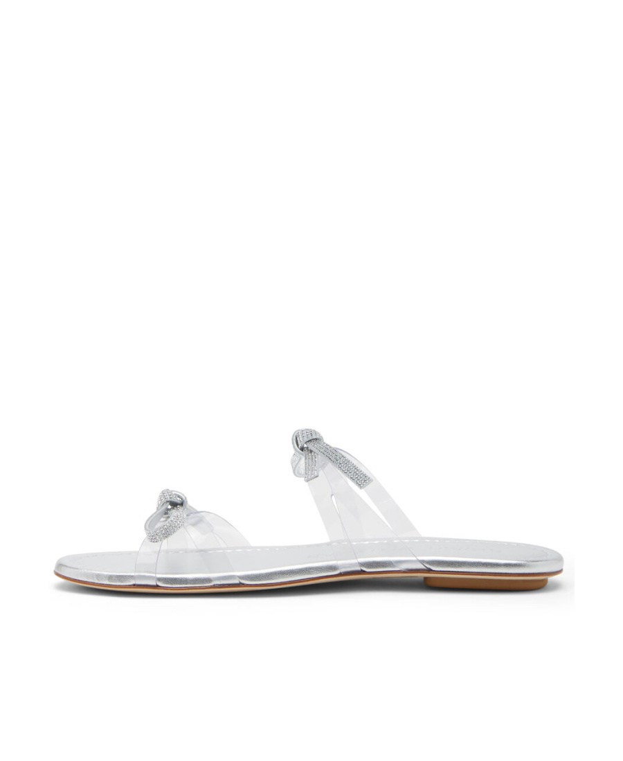 Stuart Weitzman Bow-tie Slippers In White