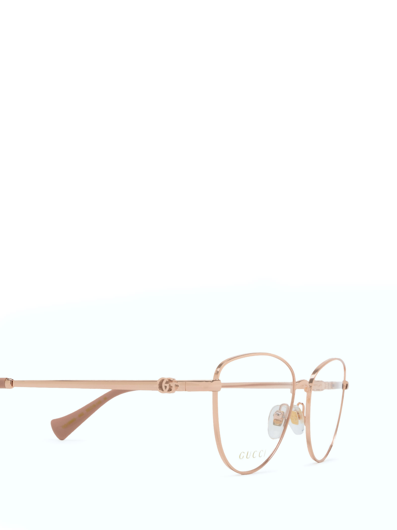 Gucci Womens Gc002218 Cat-eye Metal Optical Glasses Gold In Nude