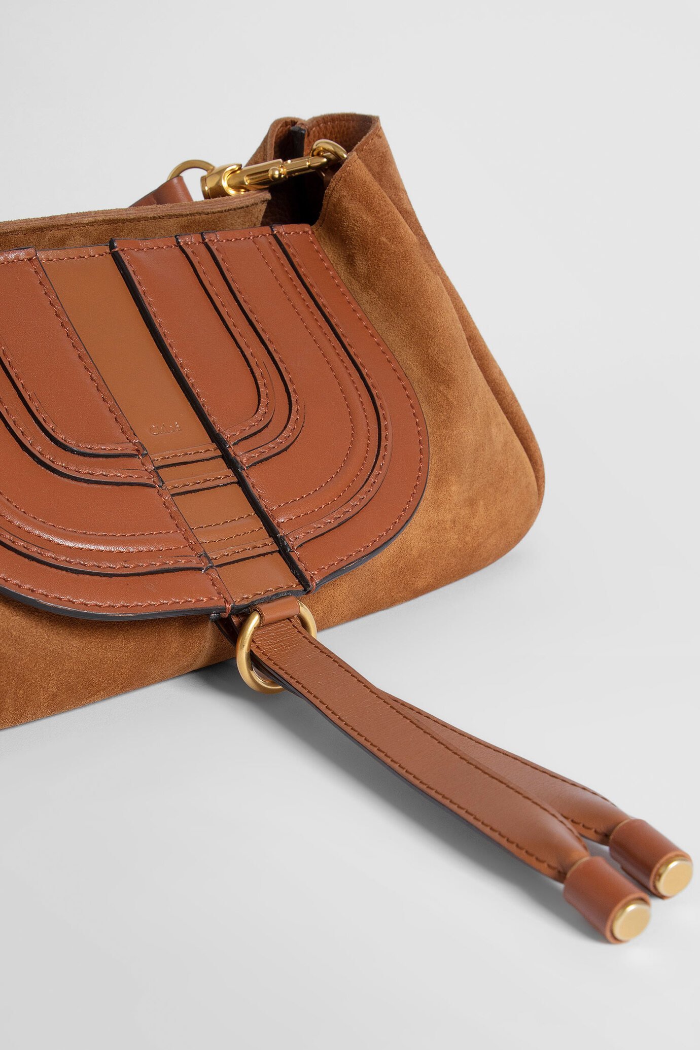 Chloé Marcie Suede Shoulder Bag In Brown