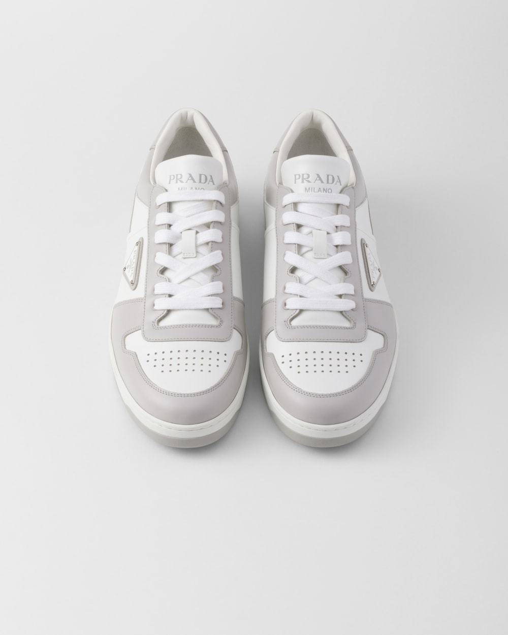 Prada Leather Sneakers Downtown Two-tone Silhouette In White