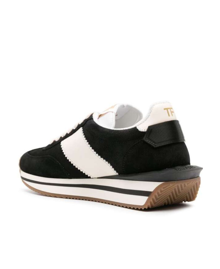 Tom Ford James Panelled Flatform Sneakers In Black